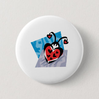 hartvormige ladybug ronde button 5,7 cm