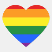 Hartvormige LGBTQIA+ Gay Pride Hart Sticker (Voorkant)
