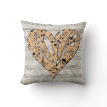 Hartvormige liefdestypografie met muzieknoten