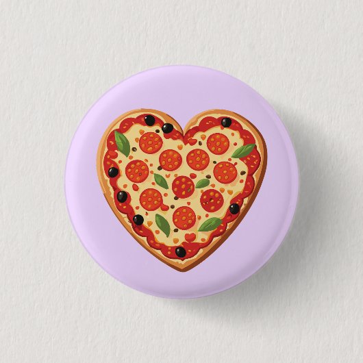 Hartvormige Pizza Ronde Button 3,2 Cm (Voorkant)