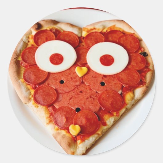 Hartvormige Pizza Sticker - Schattigee & Grappige  (Voorkant)