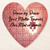 Hartvormige Puzzel Onderzetter (Voorkant)