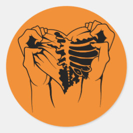 Hartvormige Ribcage Halloween Sticker
