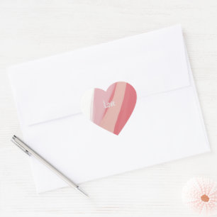 Hartvormige roze waterverf  hart sticker