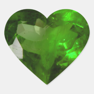 Hartvormige smaragd hart sticker