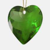 Hartvormige Smaragd Keramisch Ornament (Links)