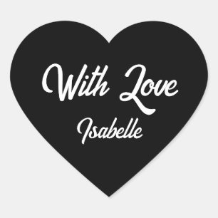 Hartvormige Sticker gezegde "Met Liefde"