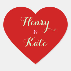 Hartvormige Stickers met Naam Romantische Liefde