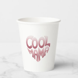 Hartvormige typografie: COOL MAMA Papieren Bekers