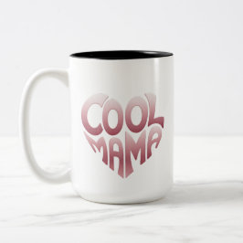 Hartvormige typografie: COOL MAMA Tweekleurige Koffiemok