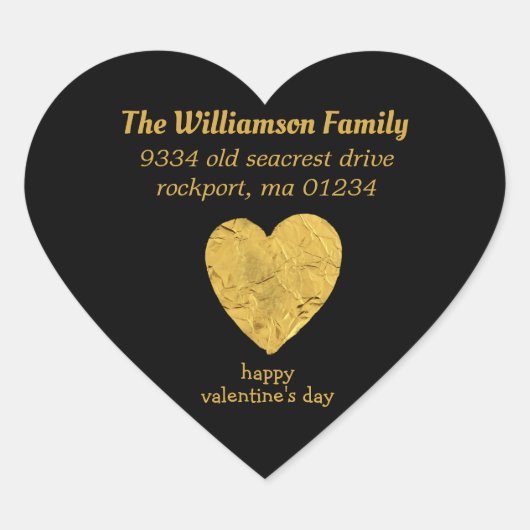 Hartvormige Valentijn retour adreslabels Hart Sticker (Voorkant)