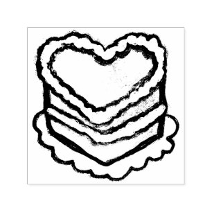 Hartvormige verjaardagstaart  zelfinktende stempel