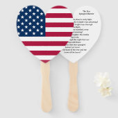 Hartvormige vlag met nationale hymne teksten handwaaier (Voorkant en achterkant)