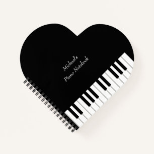 Hartvormige vleugel piano gepersonaliseerd voor mu notitieboek