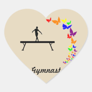 Hartvormige Vlinder Gymnastiek Sticker op Beam