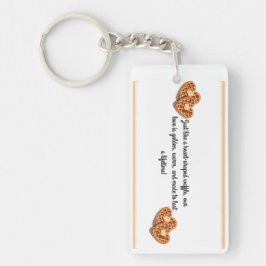 Hartvormige wafels met oprechte woorden sleutelhanger