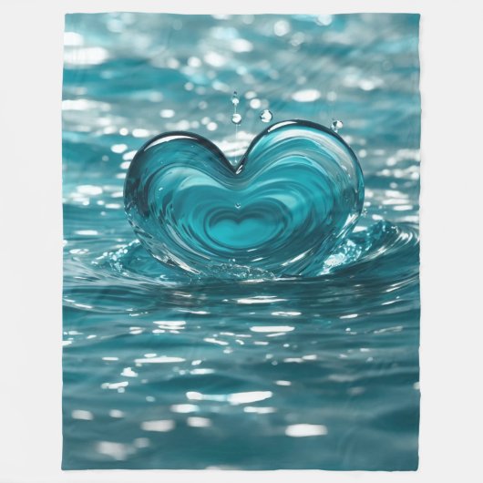 "Hartvormige waterplons" Fleece Deken (Voorkant)