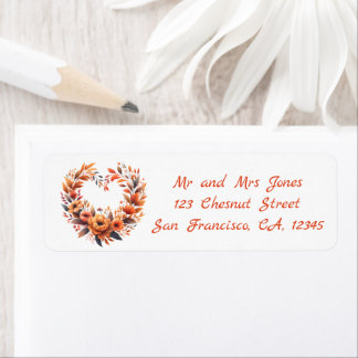 Hartvormige Waterverf bloemenkrans - Herfst Vibes Etiket