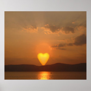 Hartvormige Zon Afdruk Poster