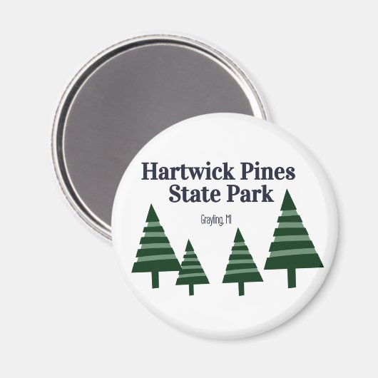 Hartwick Pines State Park Round Magnet (Recto/Verso)