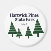 Hartwick Pines State Park Round Magnet (Devant)