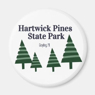 Hartwick Pines State Park Round Magnet Magneet