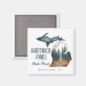 Hartwick Pines State Park Souvenir Gift Magneet (Voorkant / Achterkant)