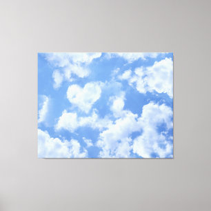 Hartwolk Lichte Blauwe Meisje Schattig Modern Beel Canvas Afdruk