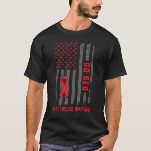 Hartziekte Amerikaanse vlag Rood hart ziekte A T-shirt