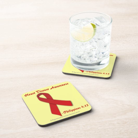Hartziekte Awareness Phil 4:13 Bier Onderzetter (Rechterzijde)