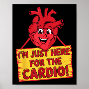 Hartziekte bewustzijn Cardio Humor Workout Fitne Poster