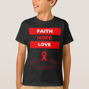 Hartziekte bewustzijn geloof hoop liefde ontwerp t-shirt