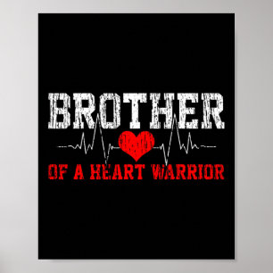 Hartziekte Hartslag Krijger Broer Cadeau Poster
