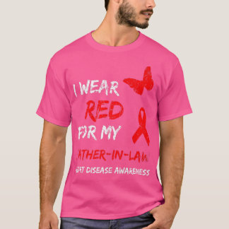 Hartziekte Ik Draag rood voor mijn vadersInLaw-lin T-shirt