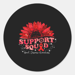 Hartziekte Ondersteuning Squad Bewustzijn Rode Lin Ronde Sticker
