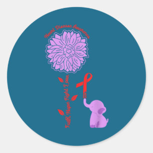 Hartziektebewustzijn Geloof Hoop Strijd Liefde Kaa Ronde Sticker