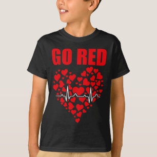 Hartziektebewustzijn We dragen rood in februari Go T-shirt