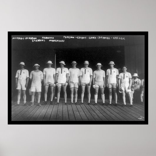 Harvard Varsity Rowing Crew 1915 Poster (Voorkant)