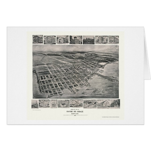 Harve de Grace, carte panoramique de DM - 1907 (Devant horizontal)