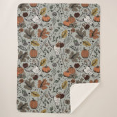 Harvest and Horns Koe Skull Sage Sherpa Deken (Voorkant)