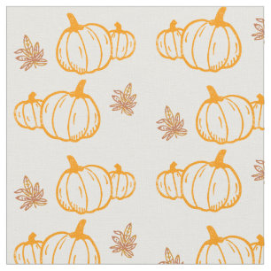 Harvest Autumn Pumpkins and Leaves Stof
