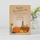 Harvest Basket Thanksgiving Invitation Kaart (Staand voorkant)
