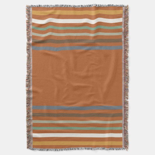 Harvest Blessings Striped Throw Blanket | Autumn Deken (Voorkant Verticaal)