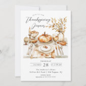 Harvest Blessings Thanksgiving Dinner Invitation Kaart (Voorkant)