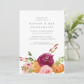 Harvest Bouquet Bridesmaids Brunch Invitation Kaart (Staand voorkant)