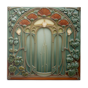 Harvest Crescendo Art Nouveau vintage bloemmotief  Tegeltje