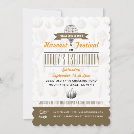 Harvest Festival Birthday Invitations Save Date Save The Date (Voorkant)