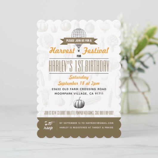 Harvest Festival Birthday Invitations Save Date Save The Date (Staand voorkant)