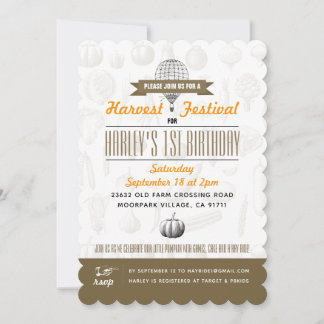 Harvest Festival Birthday Invitations Save Date Save The Date