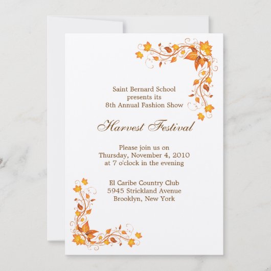 Harvest Festival Invitation Card Kaart (Voorkant)